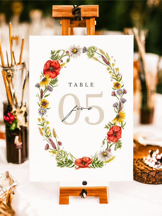 Summer Wildflower Table Name/Number