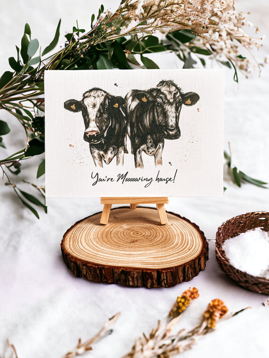 Moving House dairy cow Greeting Card
