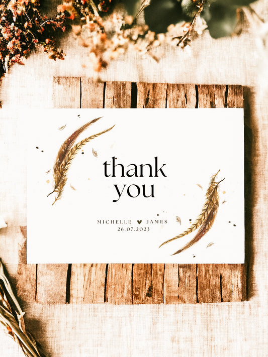 Feather Thank You Card