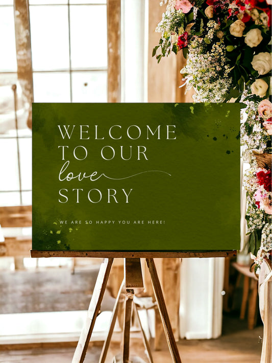 Love Story Welcome Sign