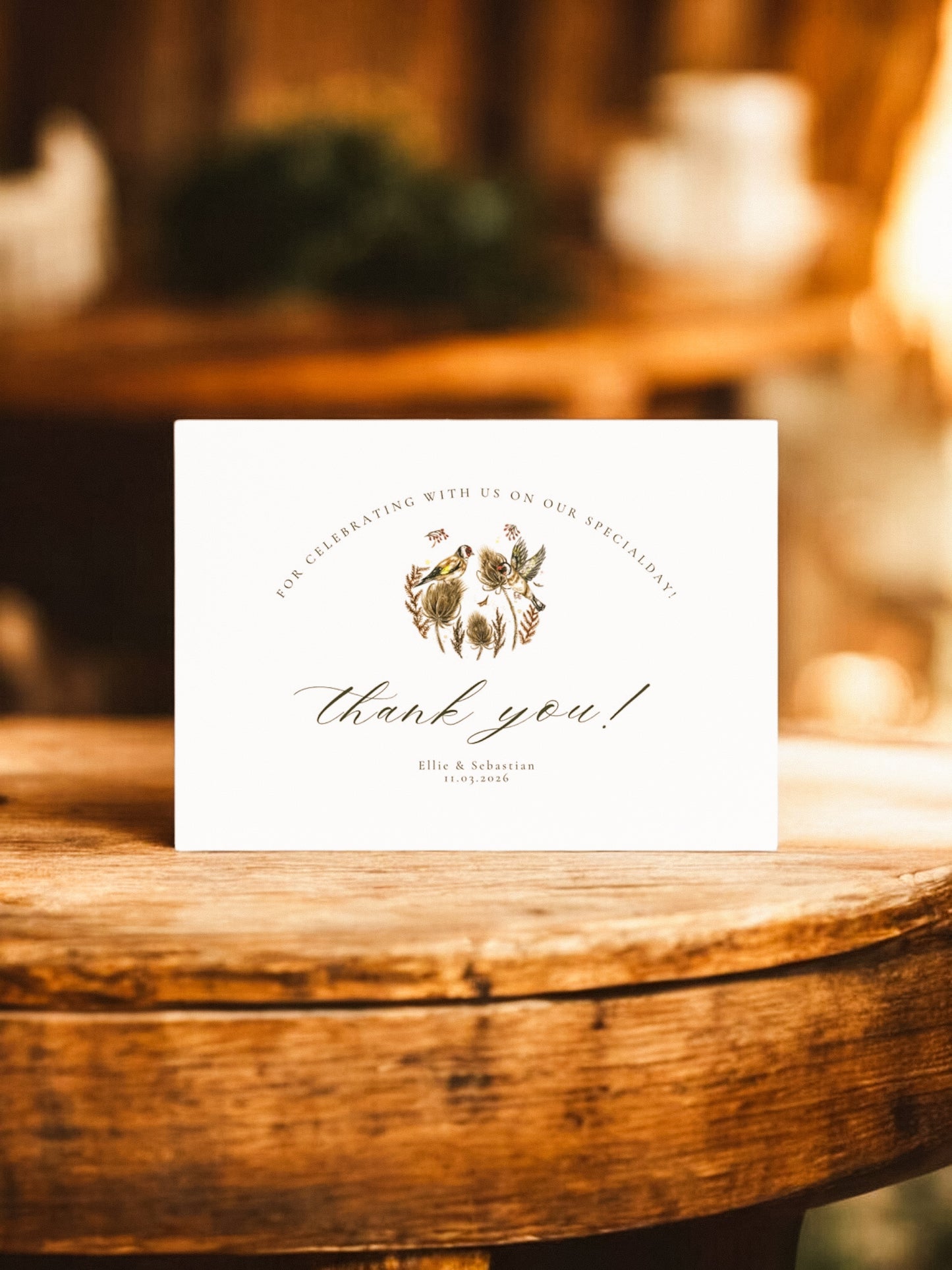 Goldfinches Thankyou Card