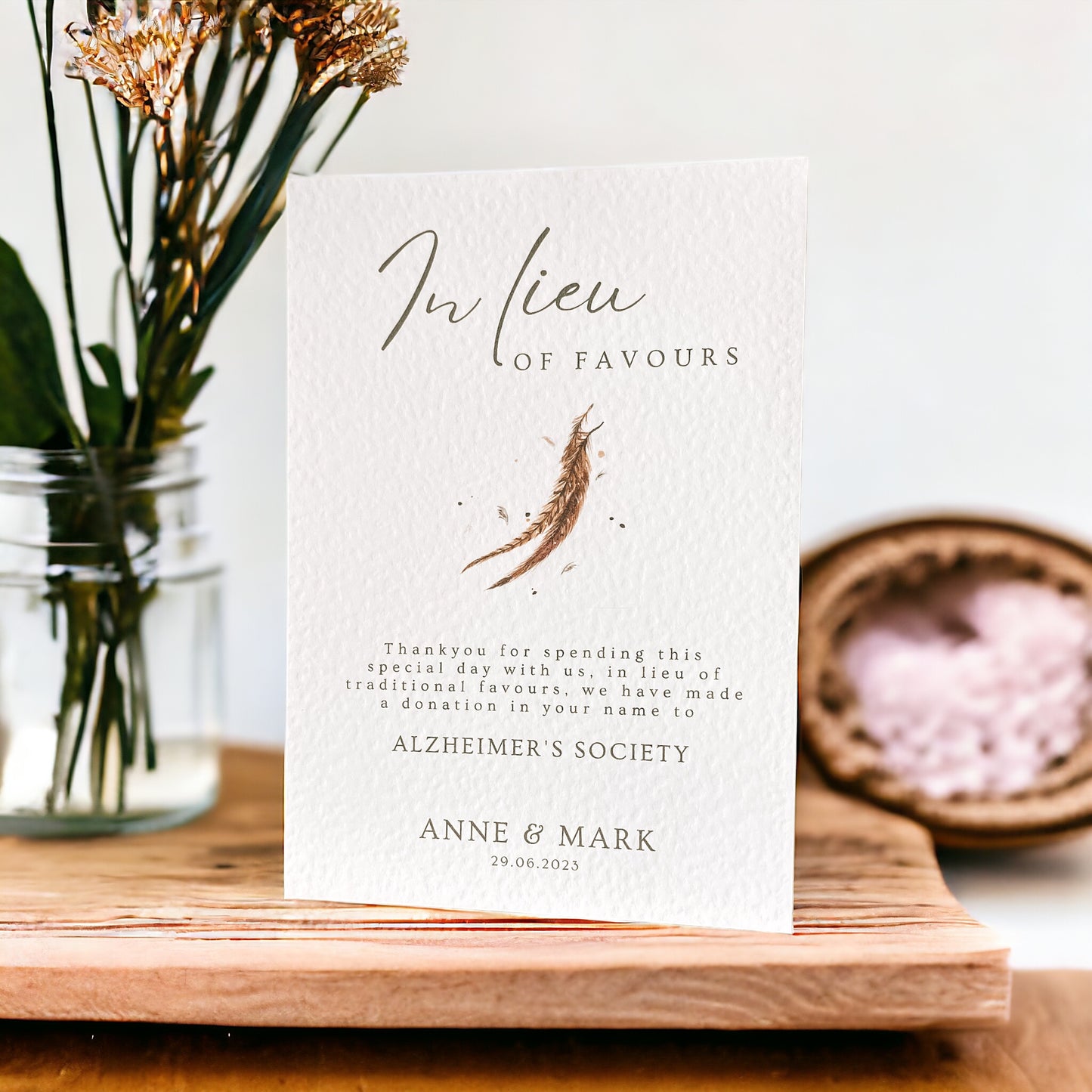 In Lieu of Favours - Wedding Sign