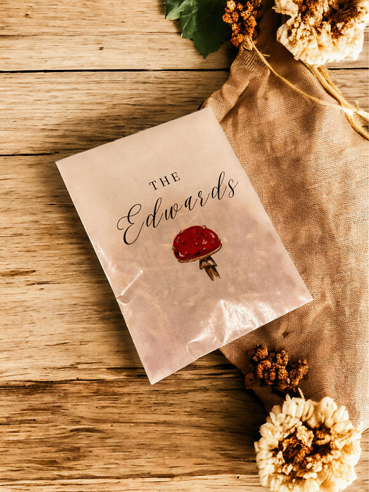 Printed Confetti Pouches - filled with dried flowers