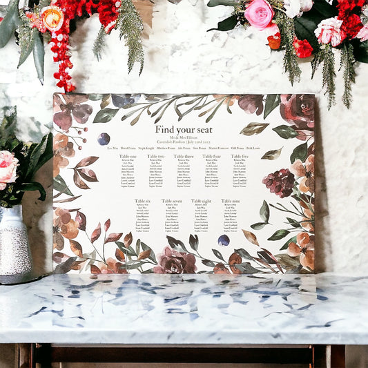 Floral Seating Table Plan