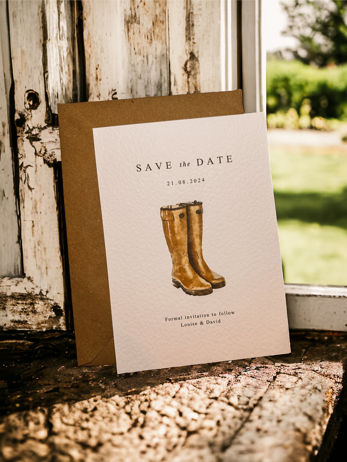 Save the Date Card - Wellies