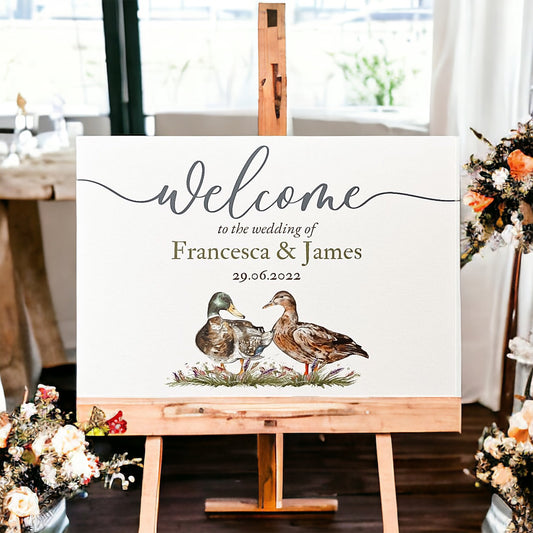 Mallards wedding welcome sign