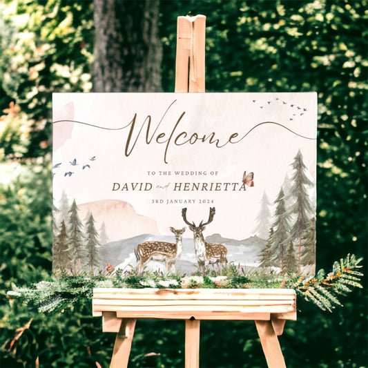 Deer and Forest Welcome Sign