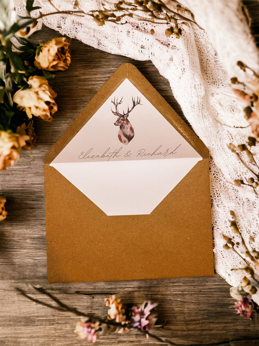 Envelope Liner - Deer Script