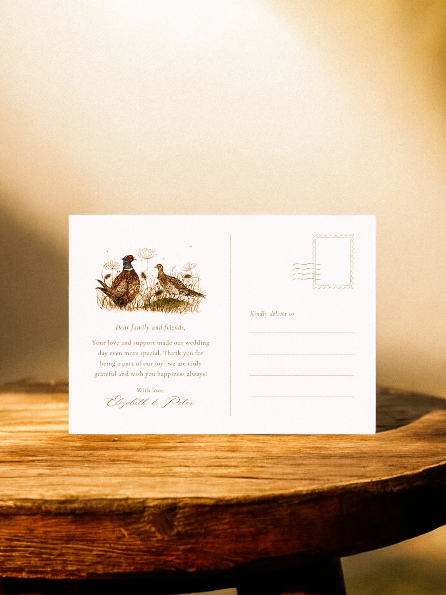 Pair of Pheasants Postcard Thankyou