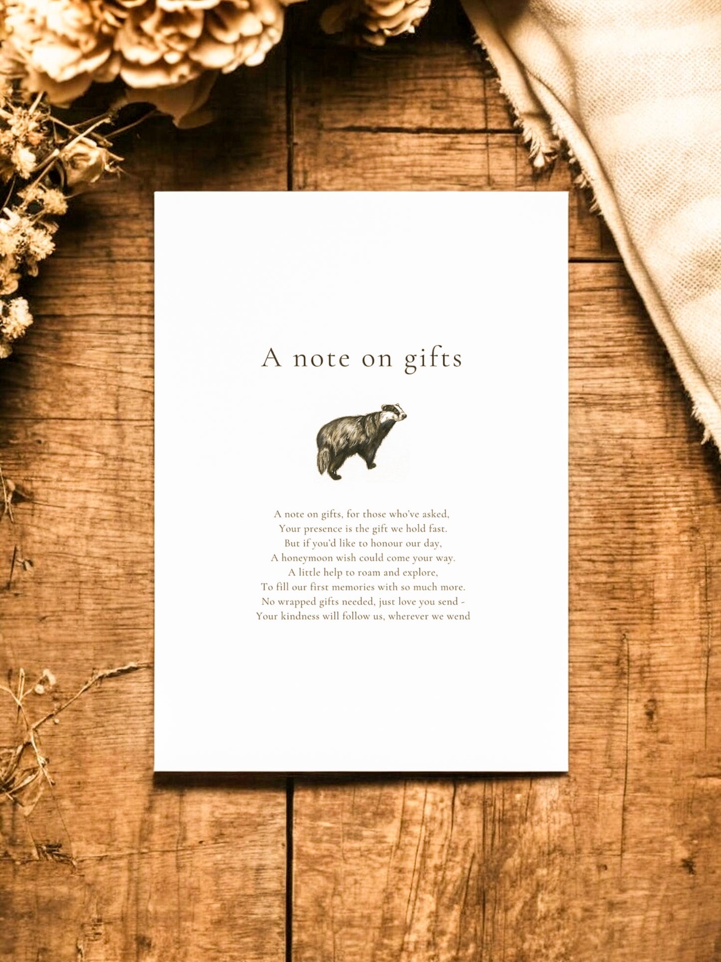 Simplified Woodland - Full Range - Invite, Menu, RSVP, Information Sheet