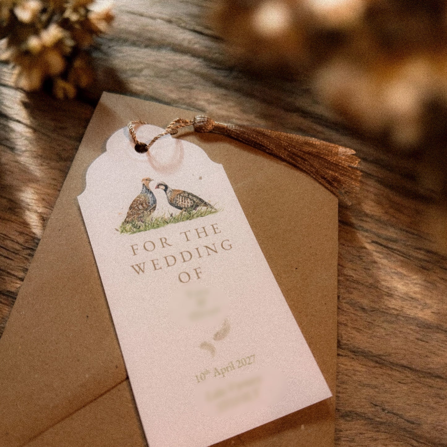 Partridge Save the Date Tags