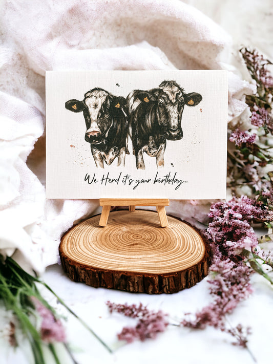 We Herd it’s your birthday Dairy Cow Greeting Card