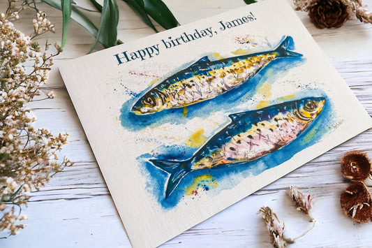 Personalisable Fish Birthday Greeting Card