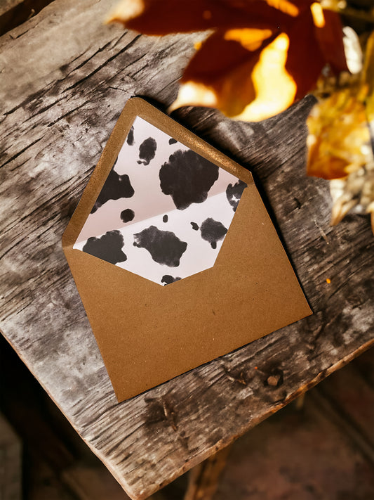 Envelope Liner - Cow Print