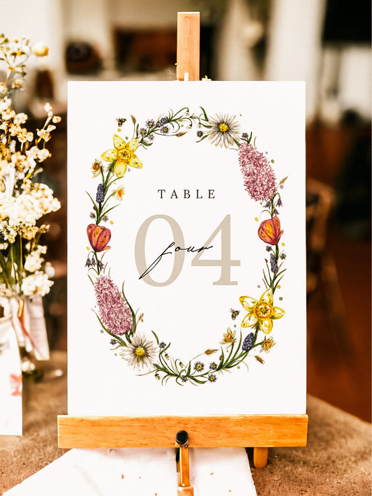 Spring Wildflower Table Name/Number