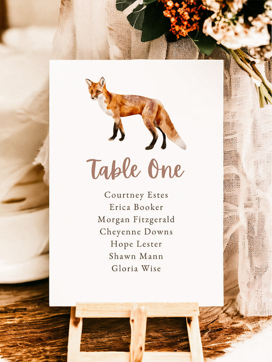 Woodland Table Name Lists