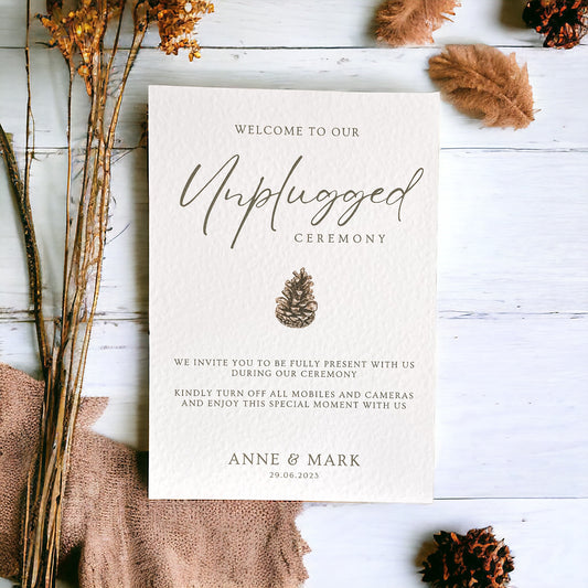 Unplugged Ceremony - Wedding Sign