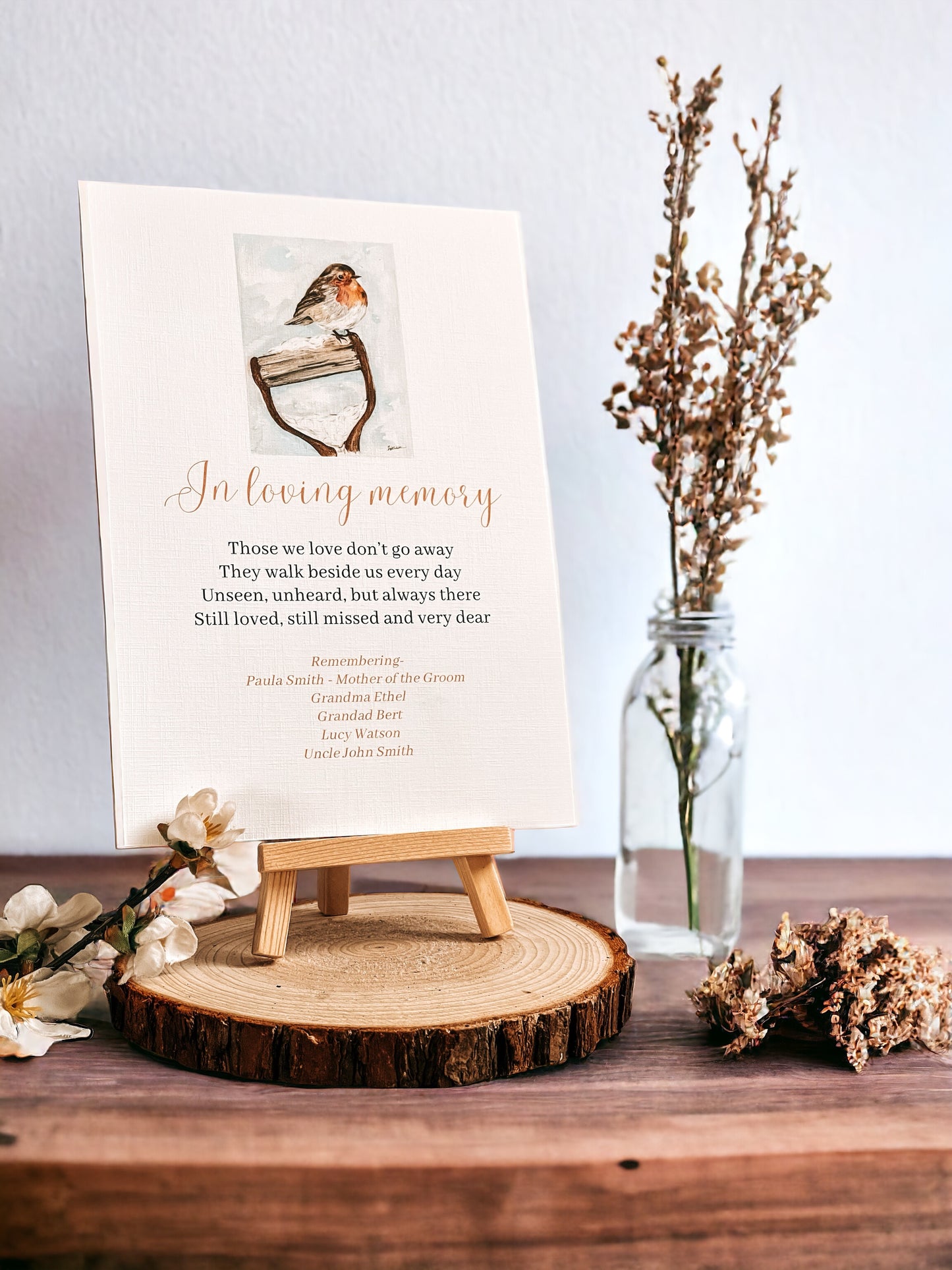 In loving memory, memorial sheet