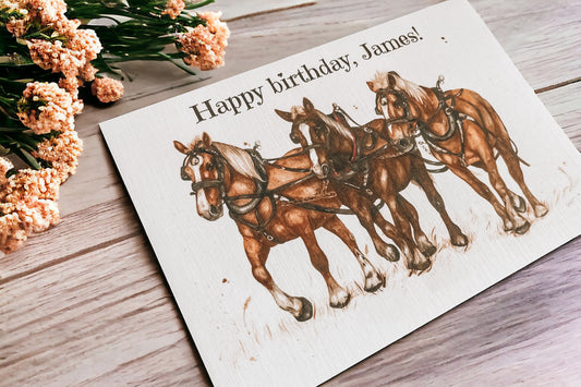Personalisable Shire Horse Birthday Greeting Card