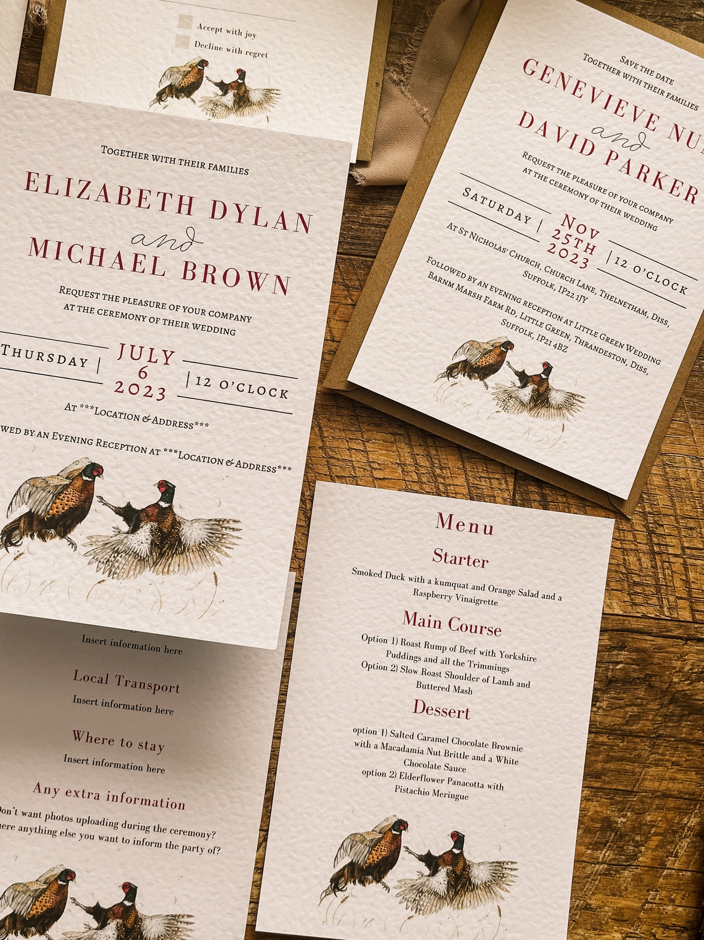 Fighting Cock Pheasants - Full Range