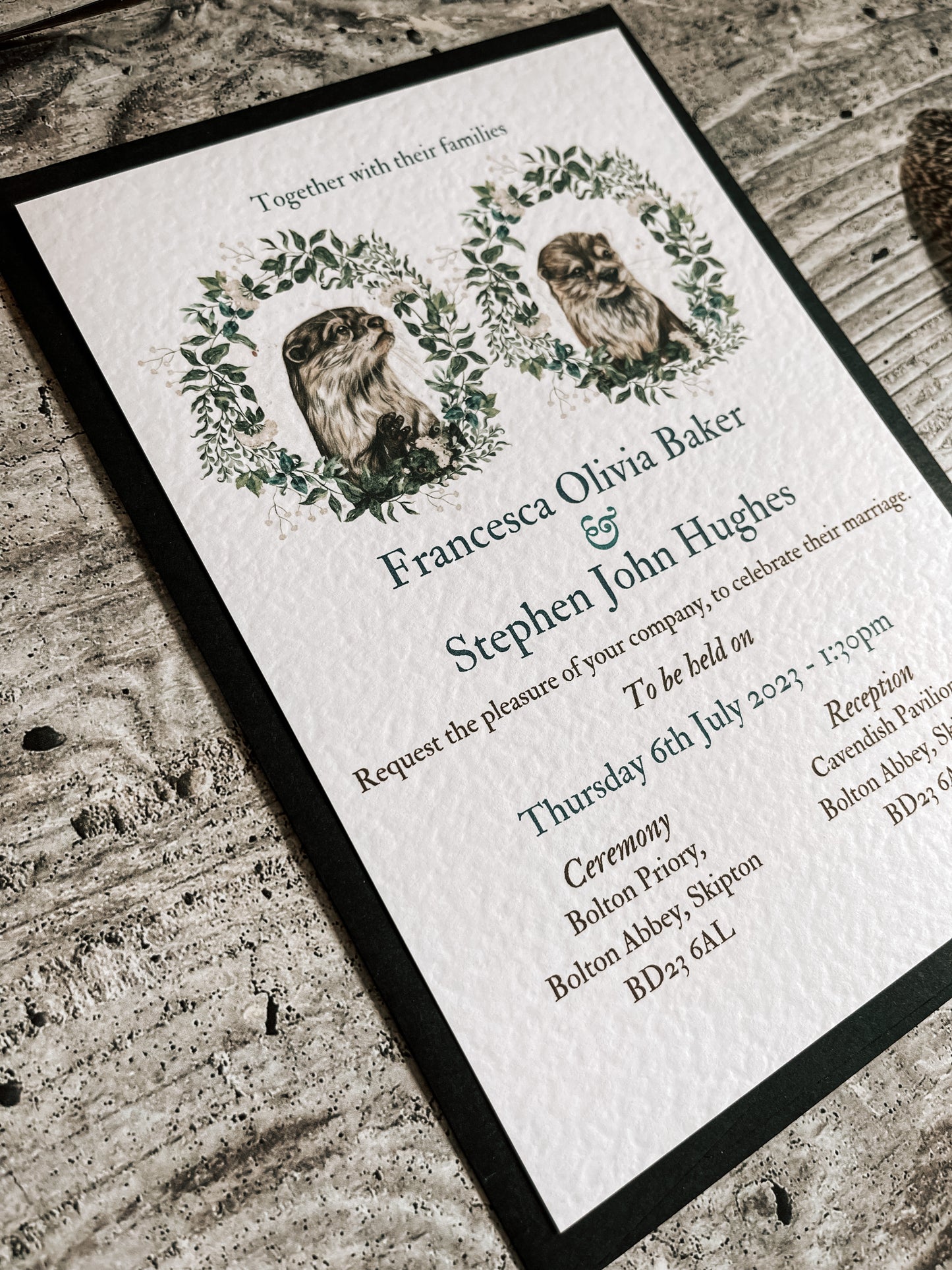 Peeking Wreath full range, Wedding Invitation, Evening, RSVP, Information, Menu