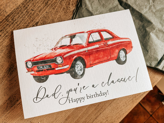 Classic Car - Personalisable Greeting Card