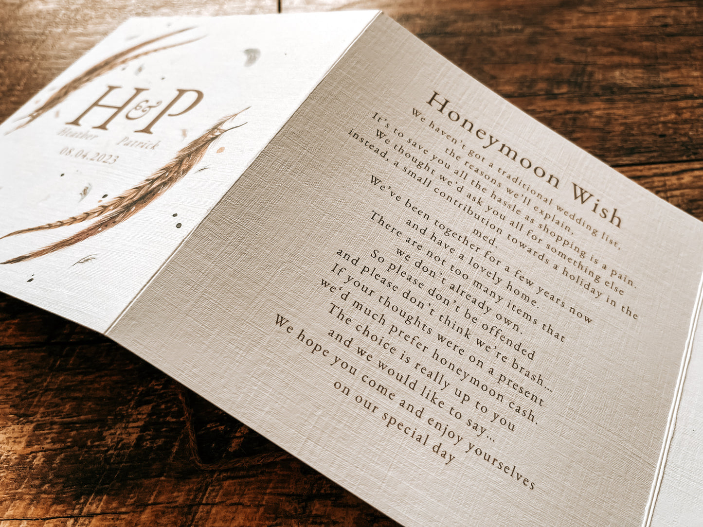 Trifold Pheasant invitation