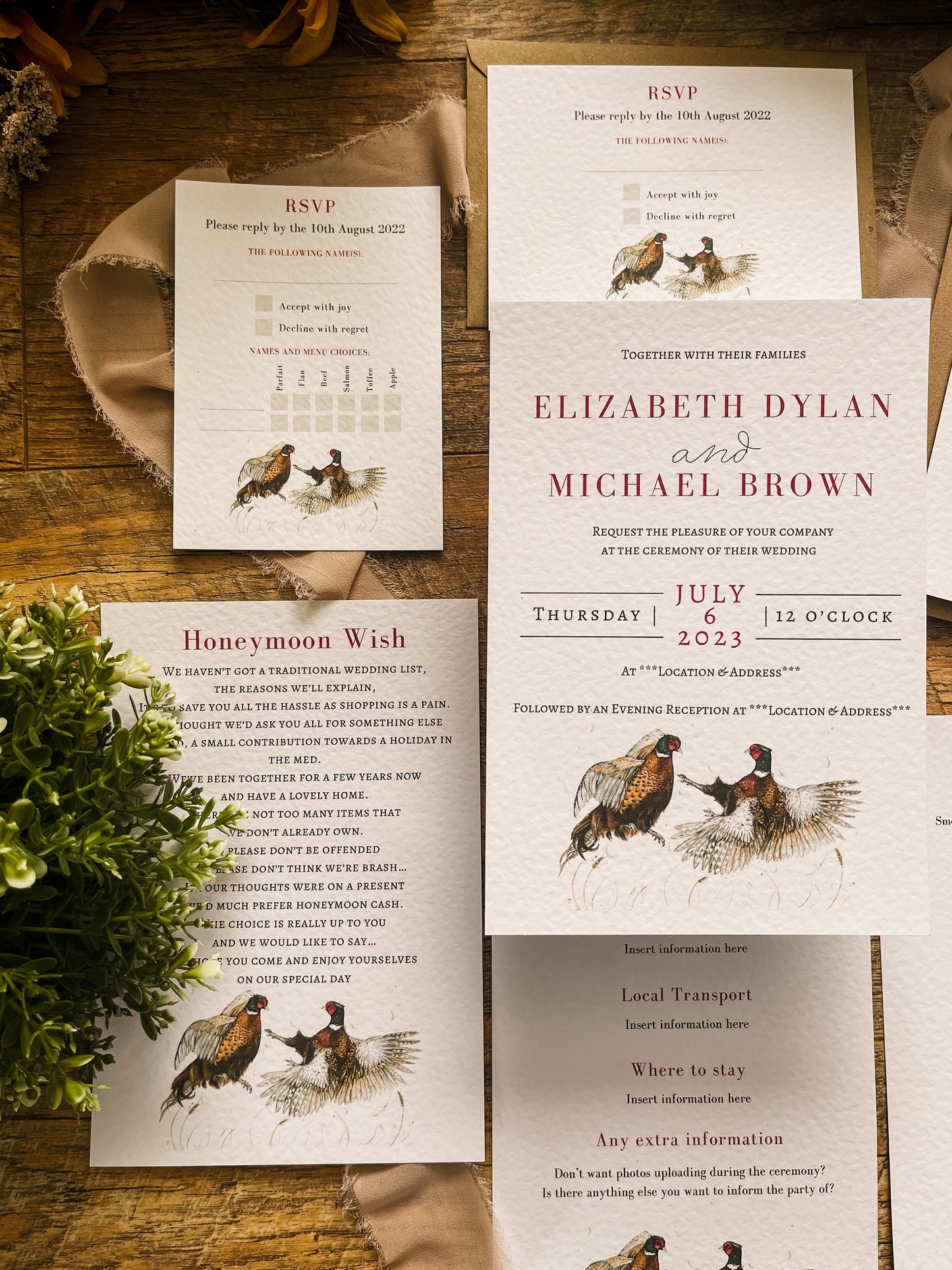 Fighting Cock Pheasants - Full Range