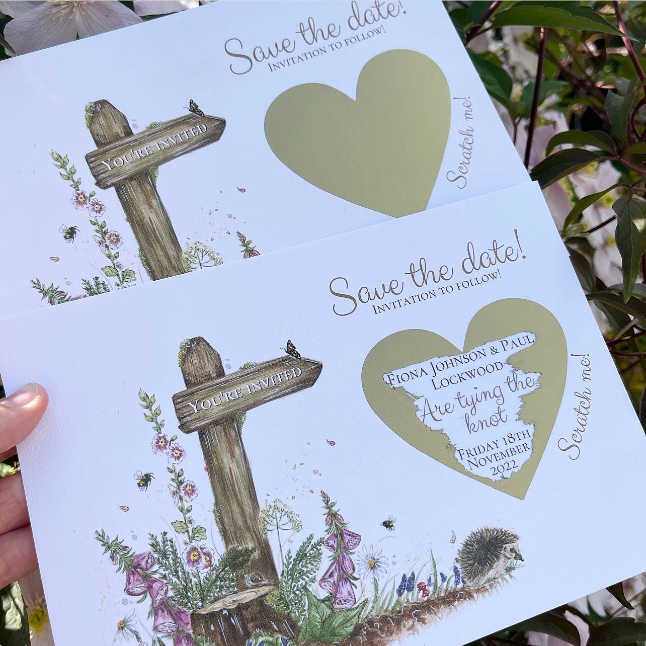 Woodland Save the Date, Scratch Off!