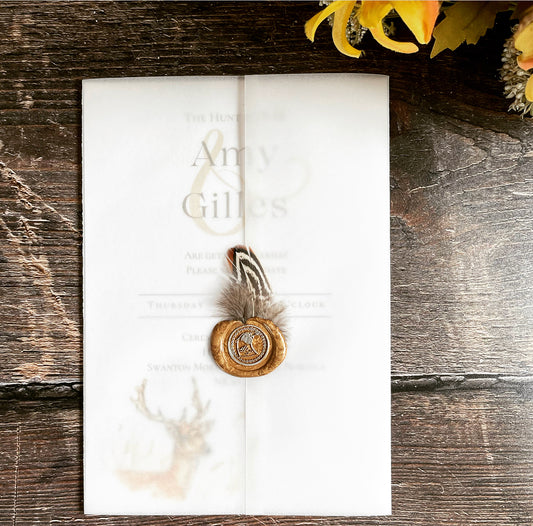 Vellum with Feather & Wax Seal