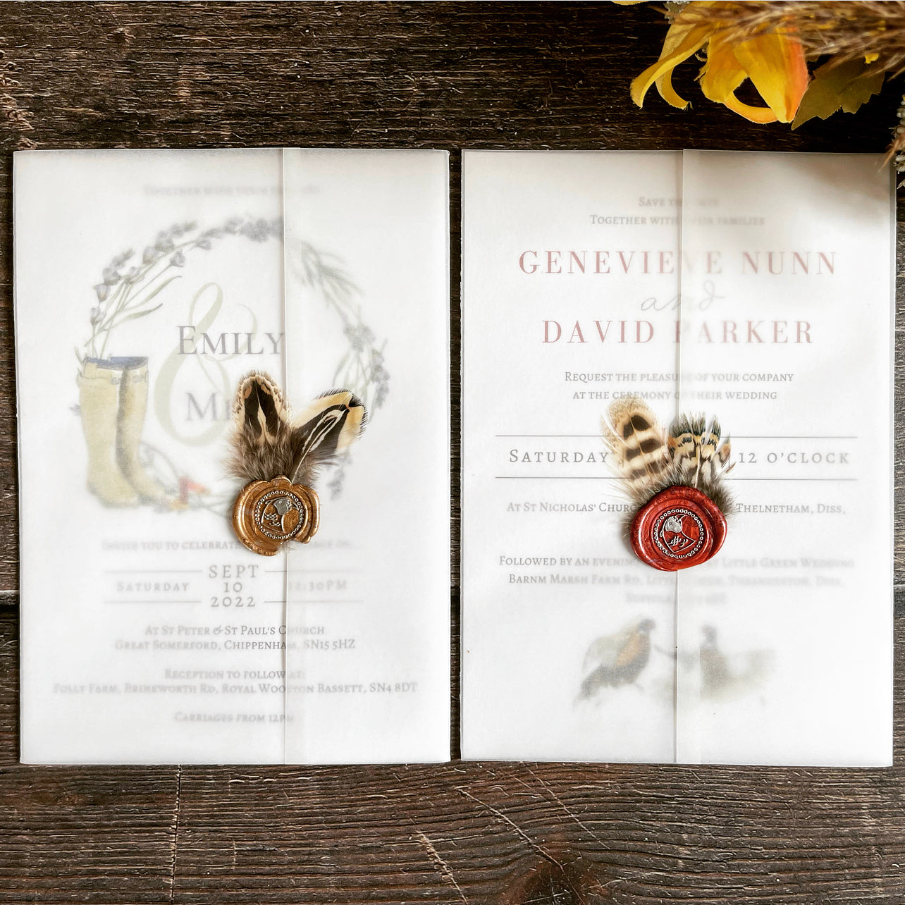 Vellum with Feather & Wax Seal