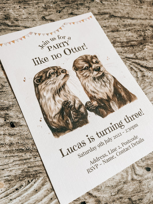 Otters Birthday Invitation