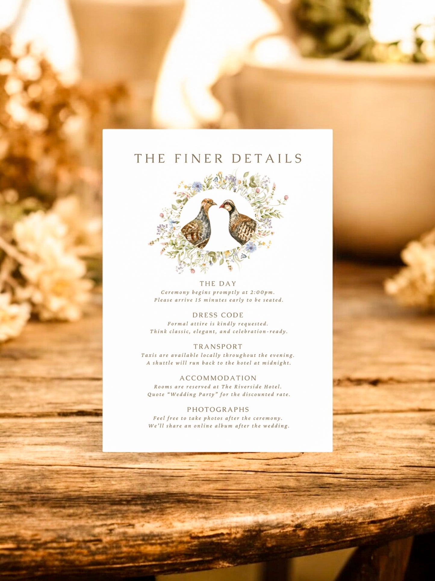 Peeking Wreath - Partridges