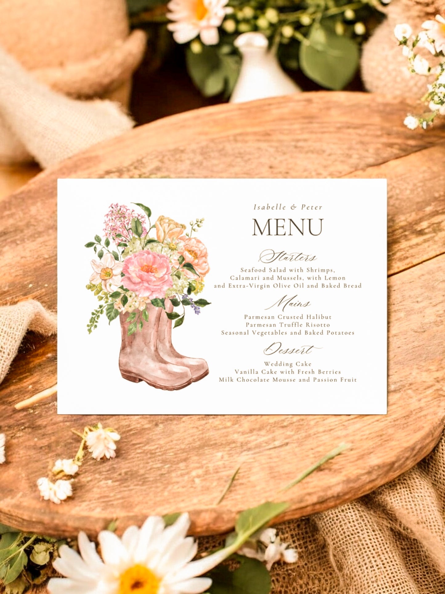 Pink Floral Wellies