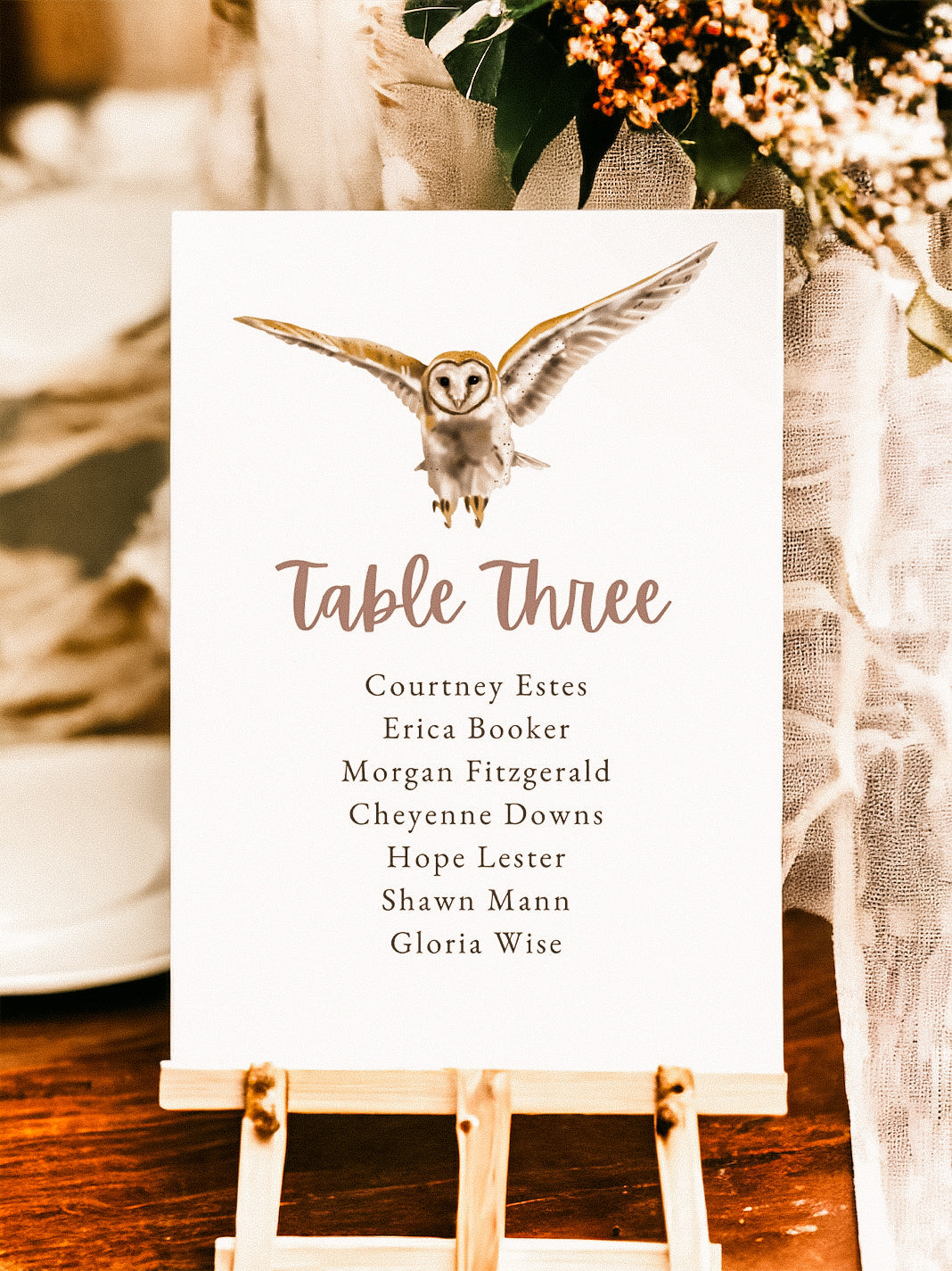 Woodland Table Name Lists