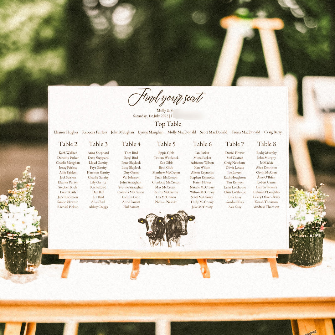 Dairy Cow Table Plan