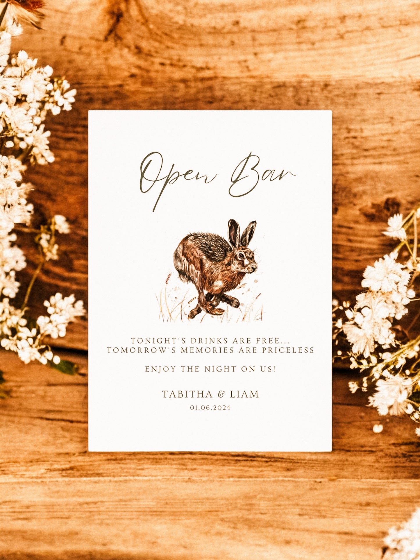 Open Bar - Wedding Sign