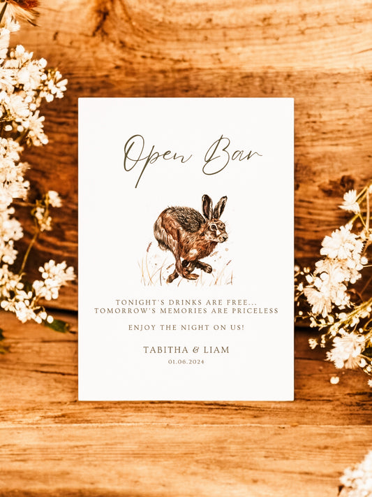 Open Bar - Wedding Sign