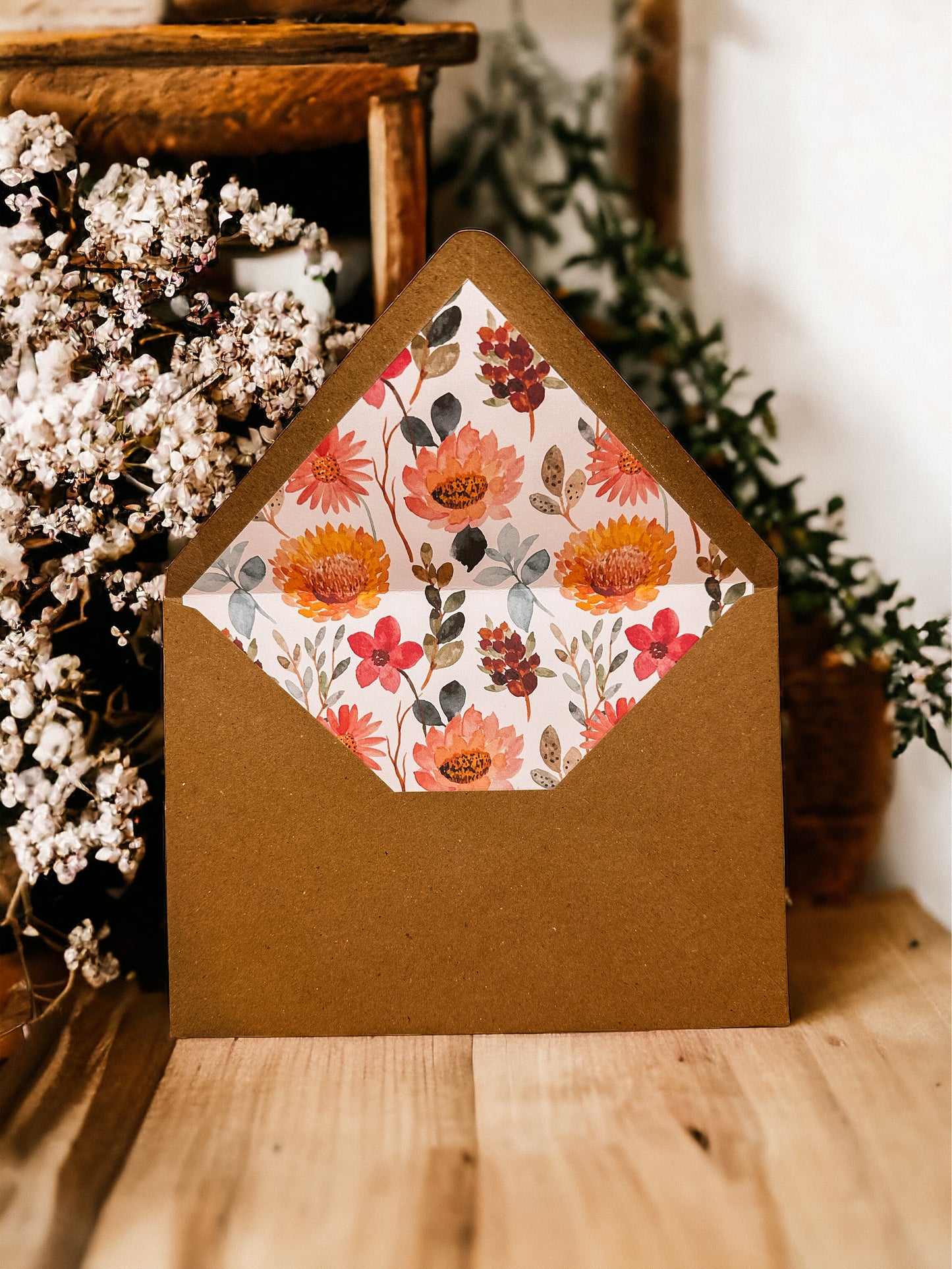 Envelope Liner - bright flowers