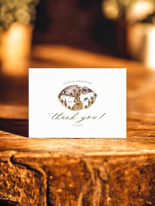 Winter Hare Thankyou Card