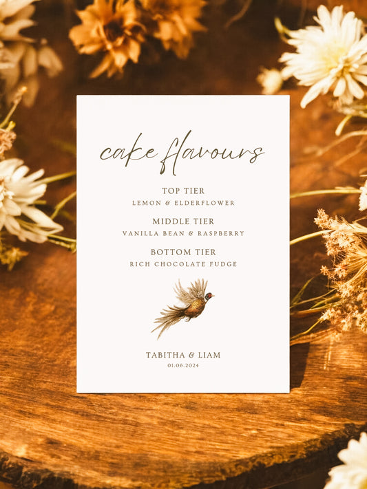 Cake Flavours - Wedding Sign