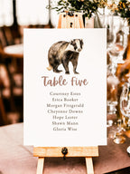 Woodland Table Name Lists