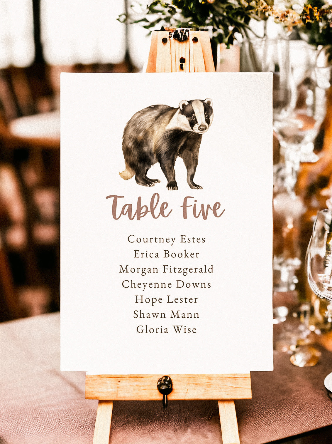 Woodland Table Name Lists