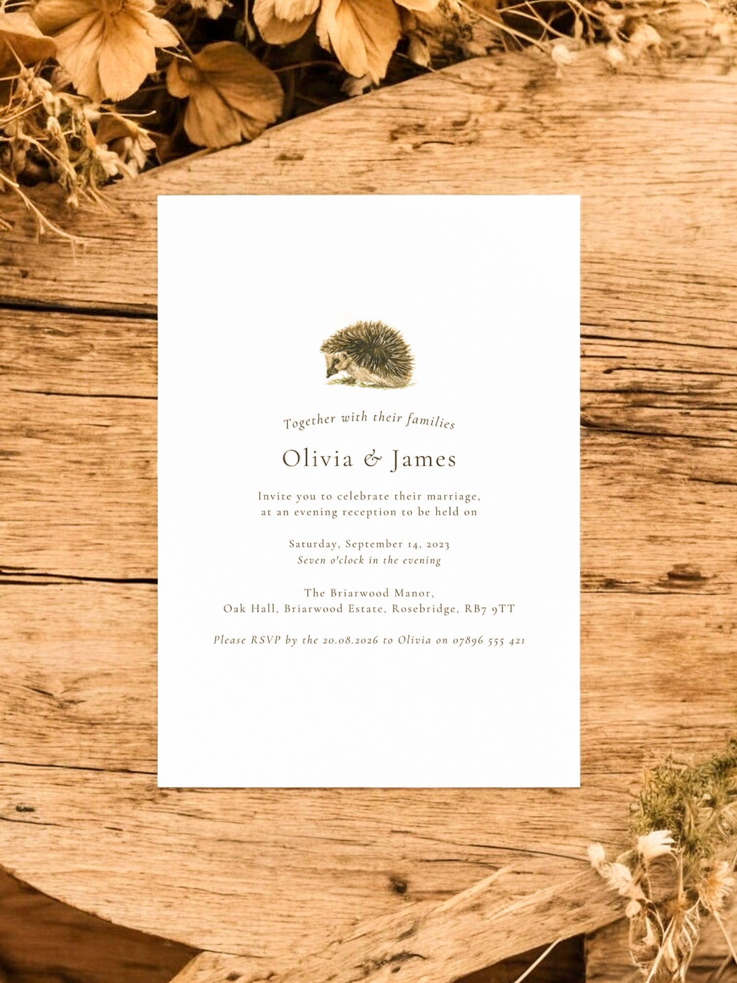 Simplified Woodland - Full Range - Invite, Menu, RSVP, Information Sheet