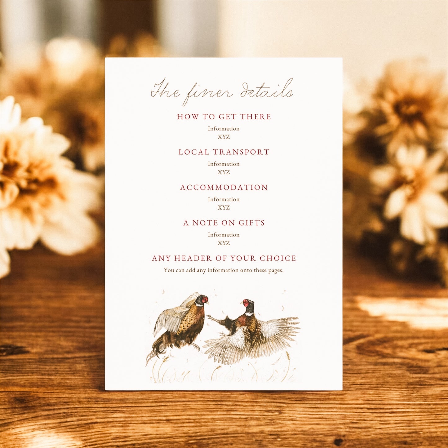 Fighting Cock Pheasants - Full Range