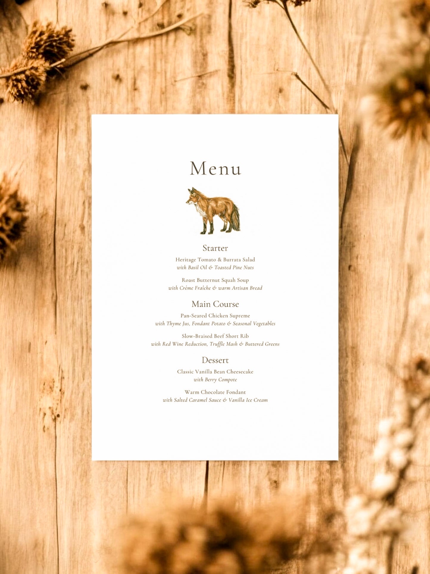 Simplified Woodland - Full Range - Invite, Menu, RSVP, Information Sheet