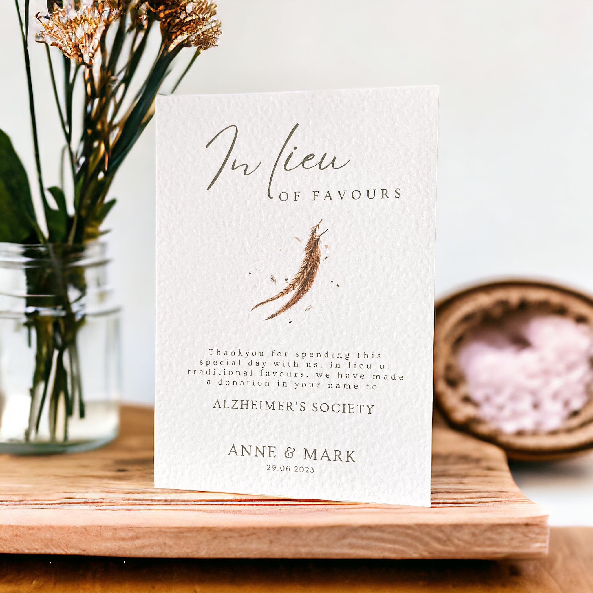 In Lieu of Favours - Wedding Sign