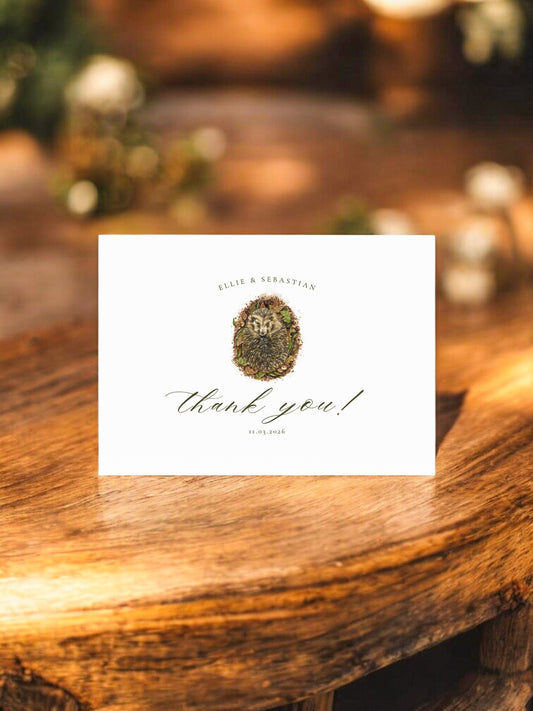 Hedgehog Thankyou Card
