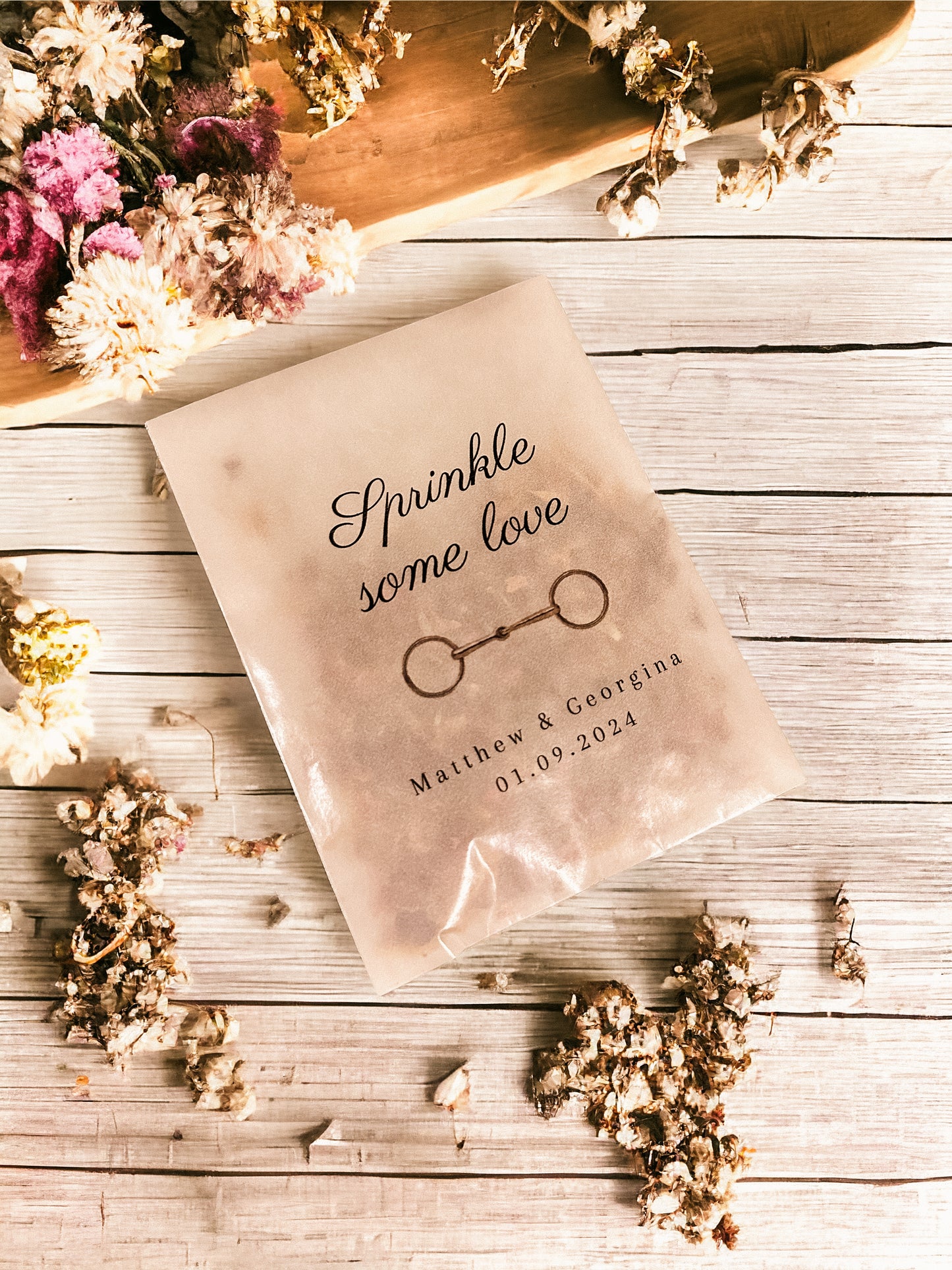 Printed Confetti Pouches - filled with dried flowers