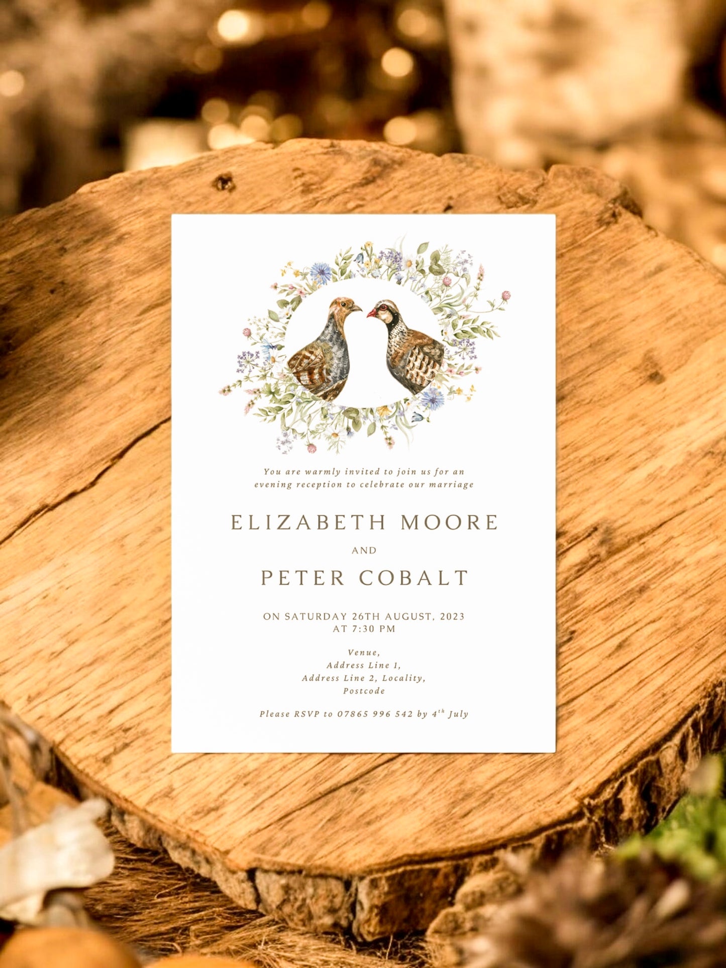 Peeking Wreath - Partridges